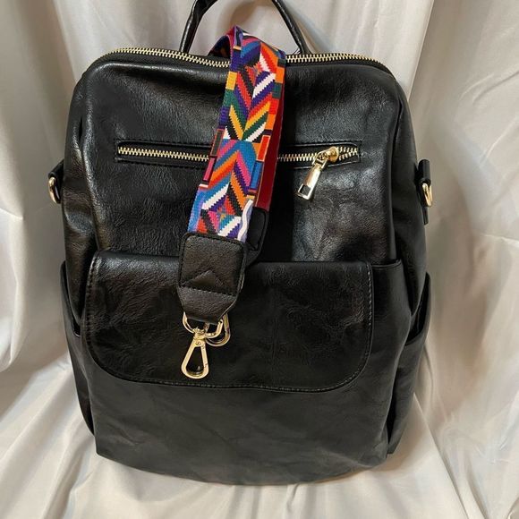 Dani& EM Handbags - ❌❌SOLD❌❌Black Vegan Leather Backpack